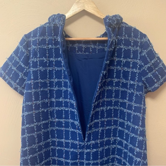 Tuckernuck Sapphire Tweed Jackie Dress Blue Windowpane Tweed Size Large - Picture 12 of 15